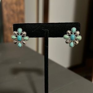 Turquoise + Silver Earrings